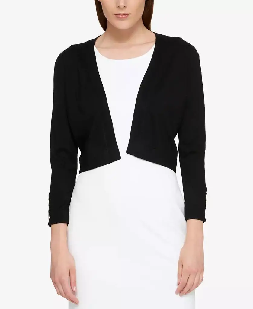 Tommy Hilfiger Women's Button Sleeve 3/4 Sleeve Cardigan