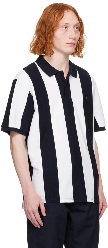 Carhartt WIP Navy & White Hinton Stripe Polo 2