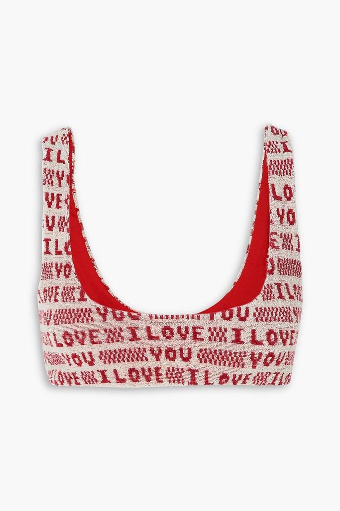 Stella McCartney Jacquard-knit cotton-blend terry bra top