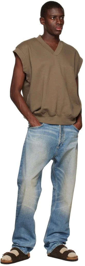 Essentials Brown V-Neck Vest 4