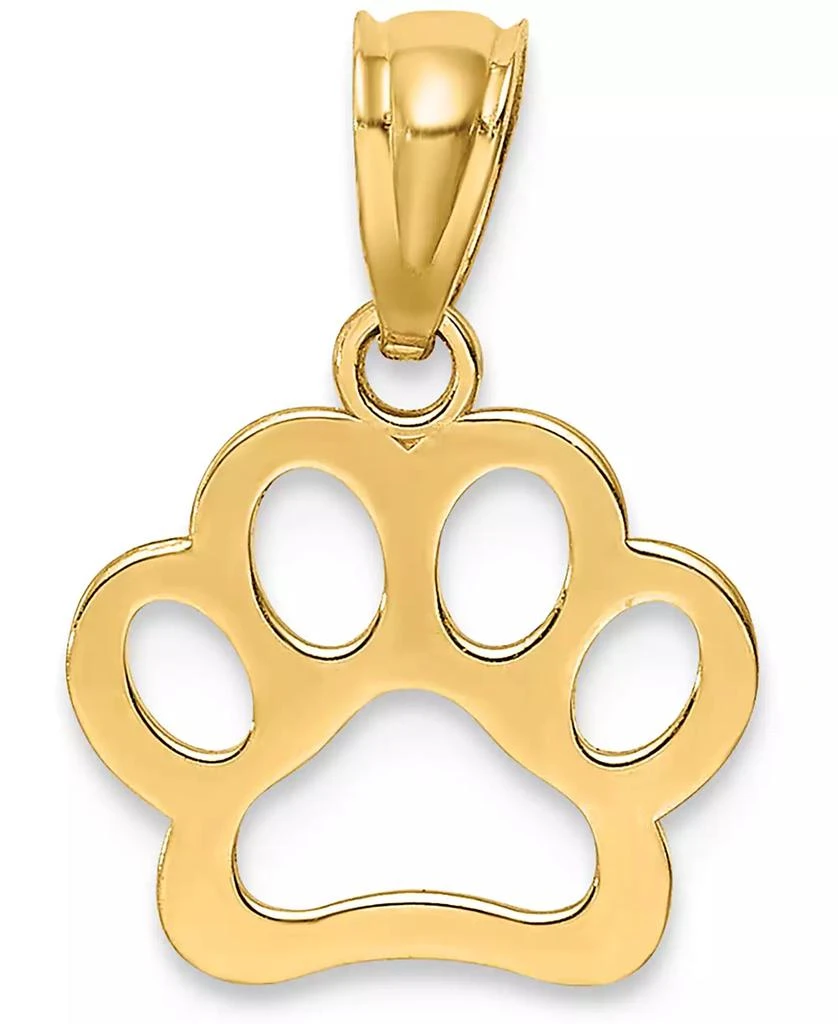 Macy's Paw Print Openwork Charm Pendant in 14k Yellow Gold 3