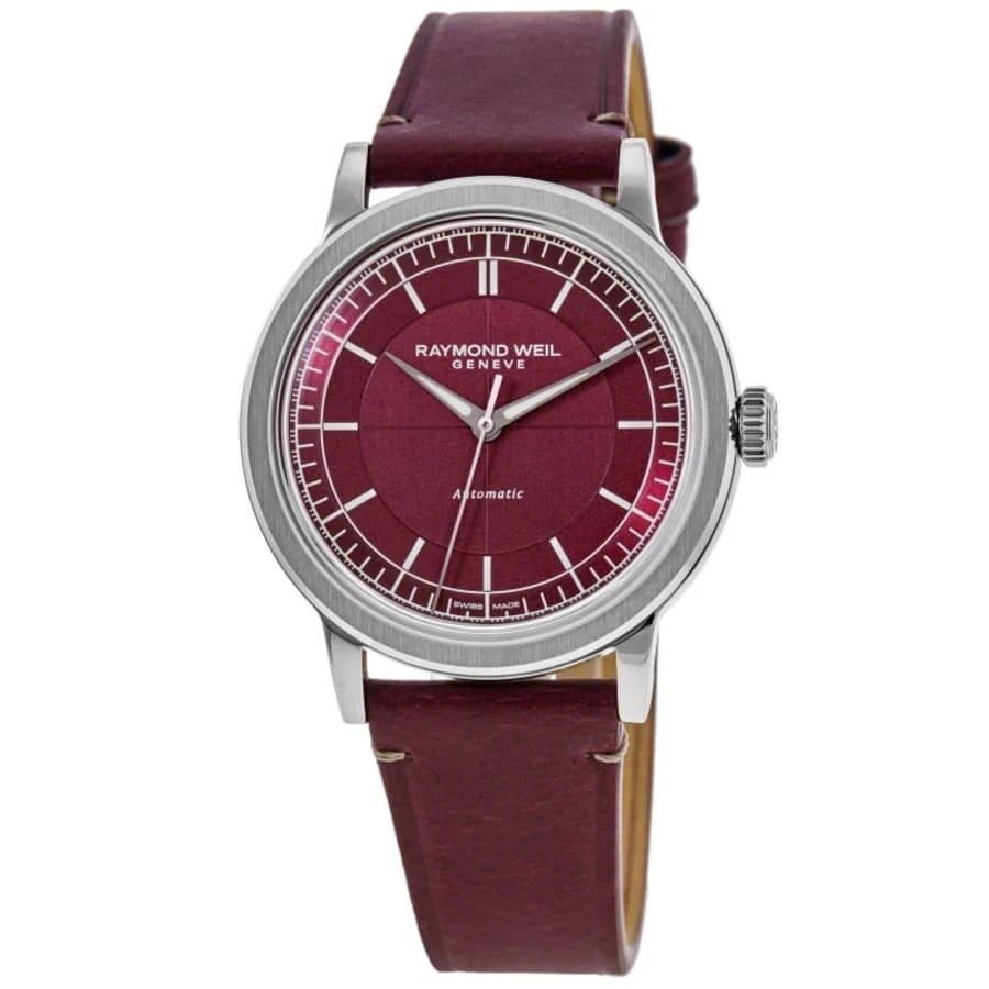 Raymond Weil Millesime Automatic Red Dial Leather Strap Men's Watch 2925-STC-APC01 1
