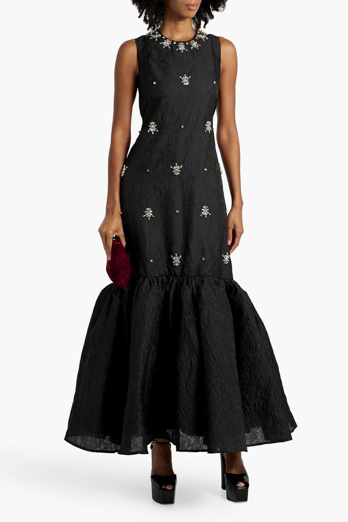 Huishan Zhang Amarice crystal-embellished cloqué gown