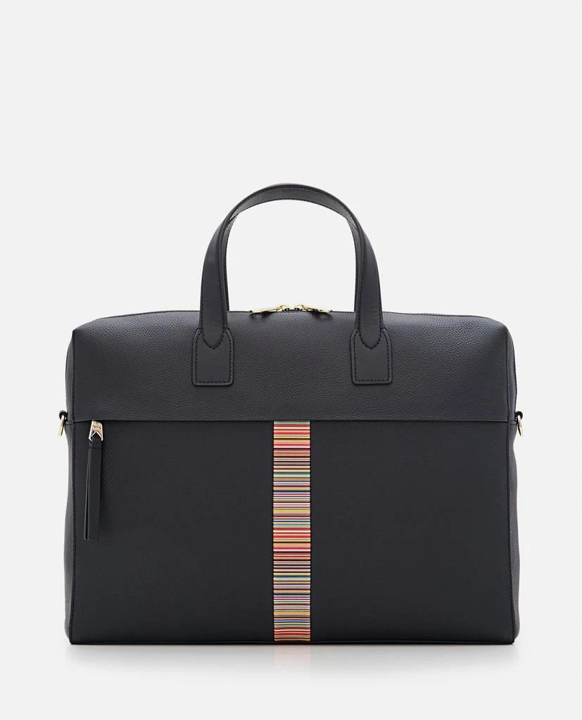Paul Smith Black Leather 'Signature Stripe' Trim Folio