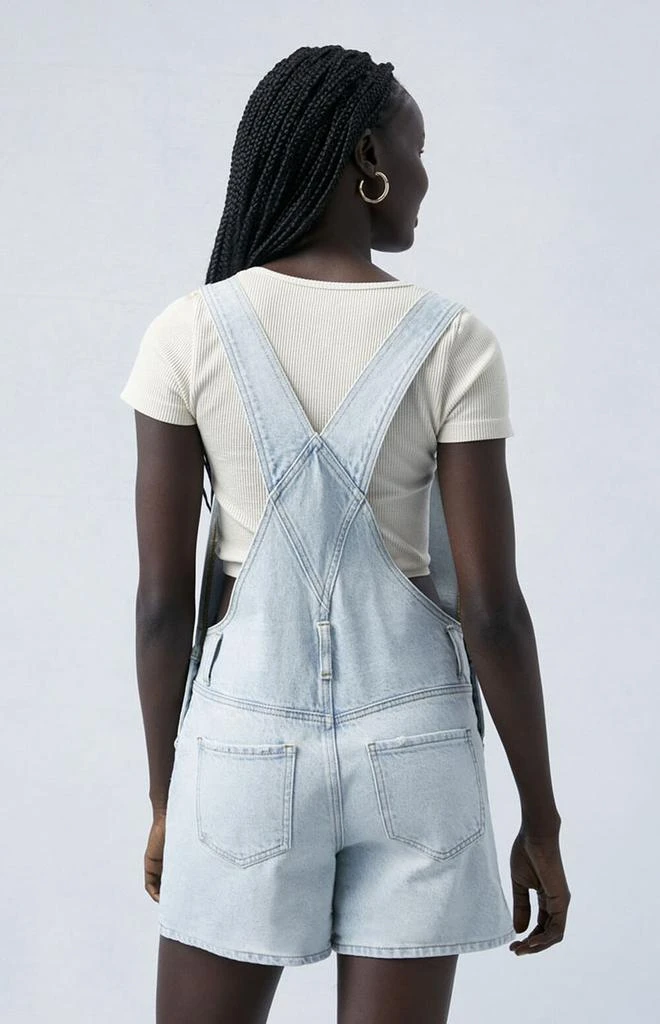 PacSun Eco Light Indigo Denim Short Overalls 4