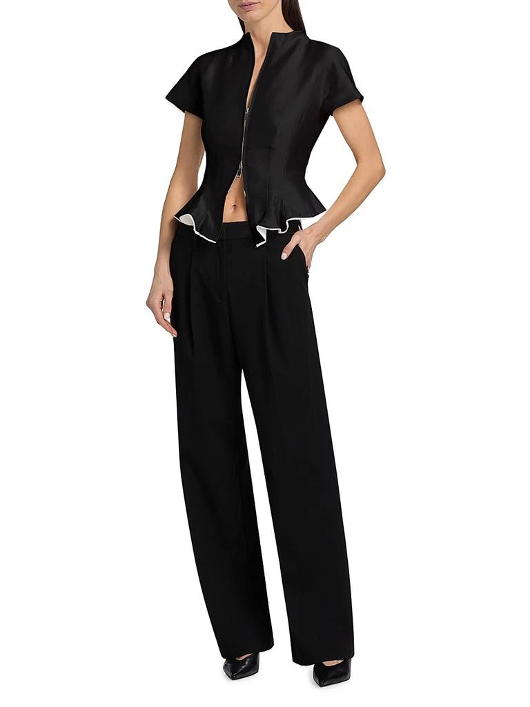 Staud Maelle Wool-Blend Peplum Top 2