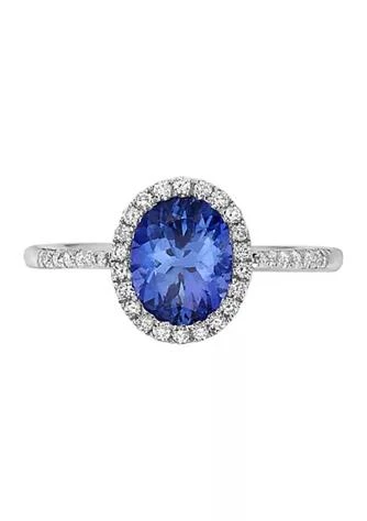 Effy 1.57 ct. t.w. Tanzanite and 1/5 ct. t.w. Diamond Ring in 14K White Gold