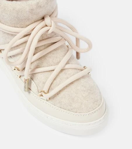 INUIKII Leather-trimmed felt ankle boots 5