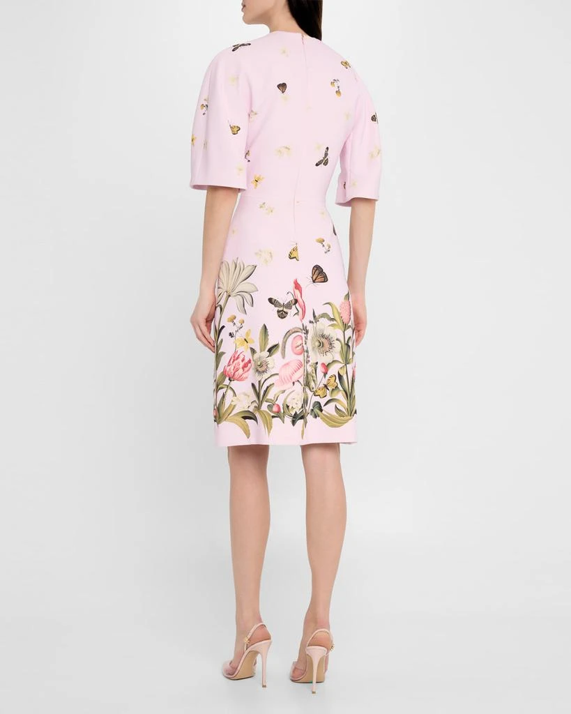 Teri Jon Floral & Butterfly-Print Crepe Dress 3