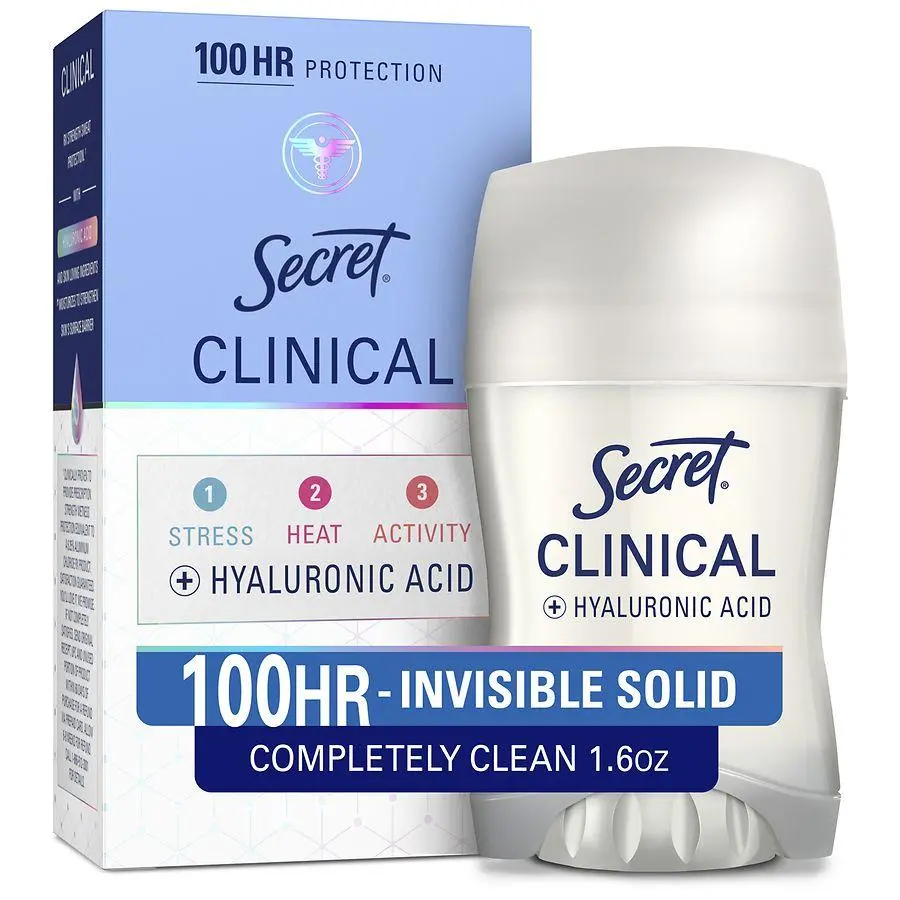 Secret Antiperspirant Deodorant for Women, 100 Hour Sweat & Odor Protection Completely Clean