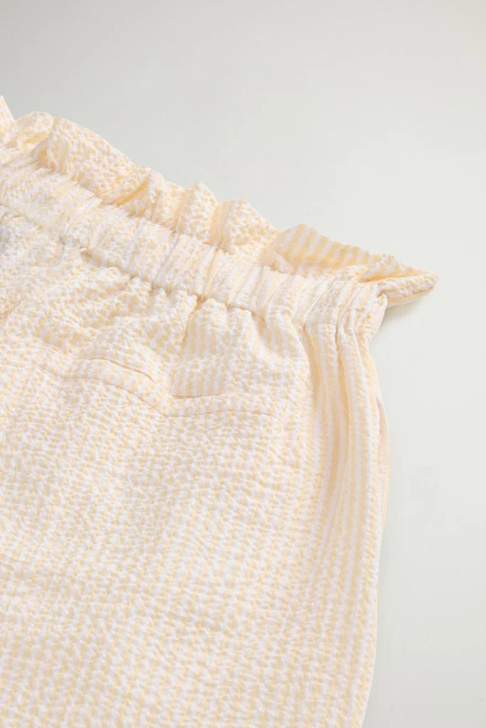 Woolrich Seersucker Cotton Shorts - Women - Yellow 7