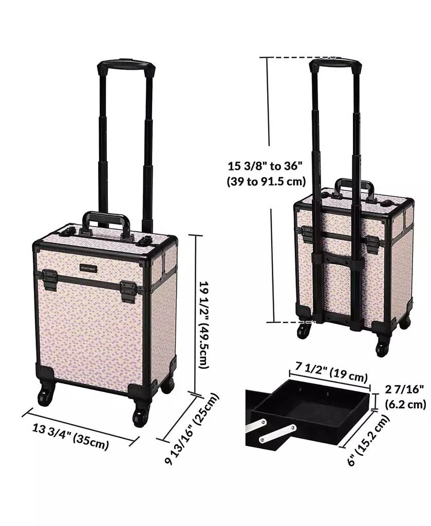 Byootique Cosmetology Case on Wheels Cosmetic Trolley Travel Art Deco Tyrian 9