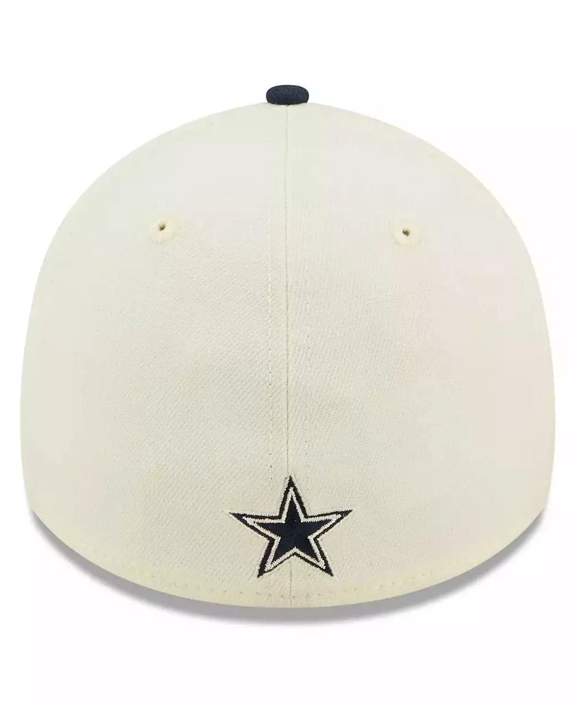 New Era Men's Cream, Navy Dallas Cowboys 2022 Sideline 39THIRTY 2-Tone Flex Hat 3
