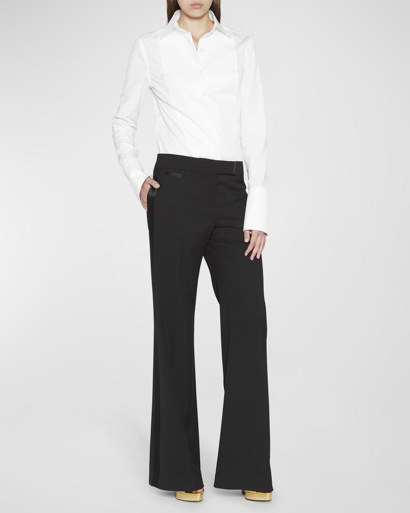 Tom Ford Gran De Poudre Wide-Leg Tuxedo Pants