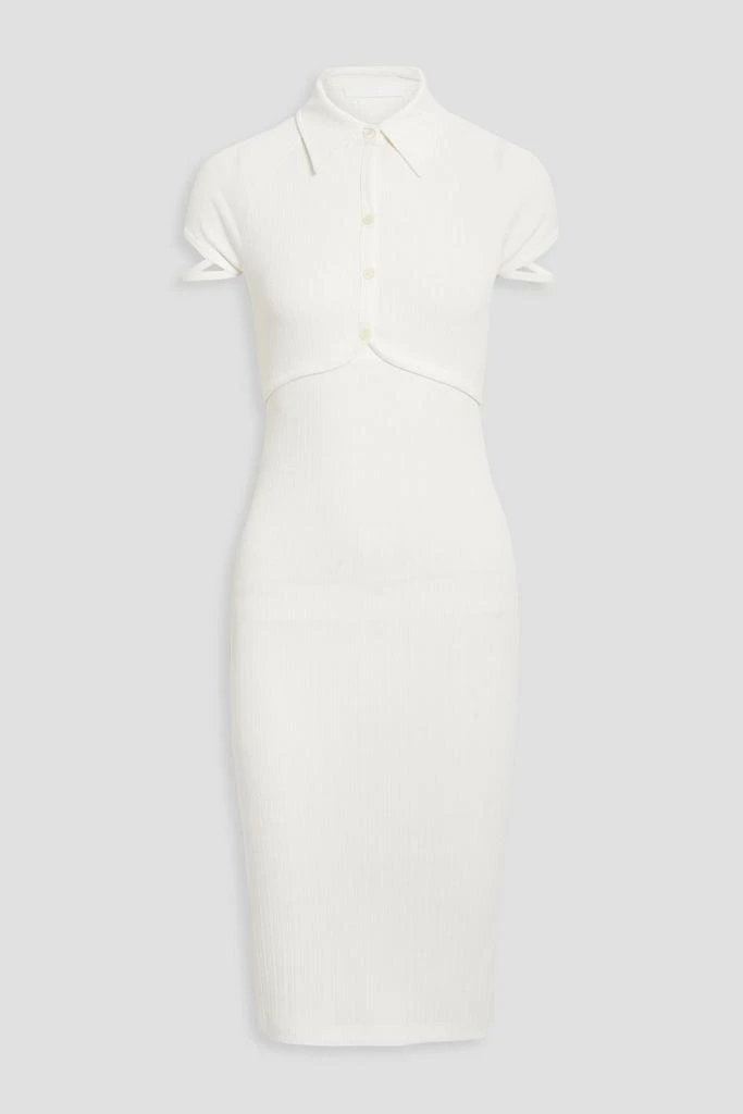 Helmut Lang Cutout ribbed jersey shirt dress 1