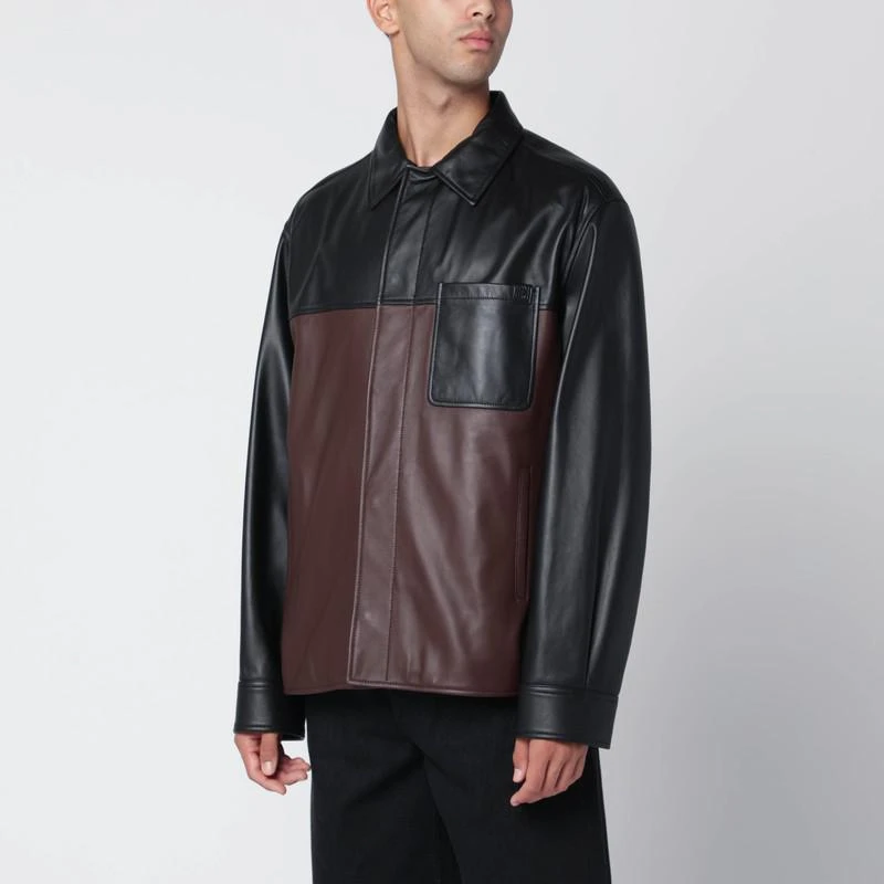 Loewe Black/burgundy leather overshirt