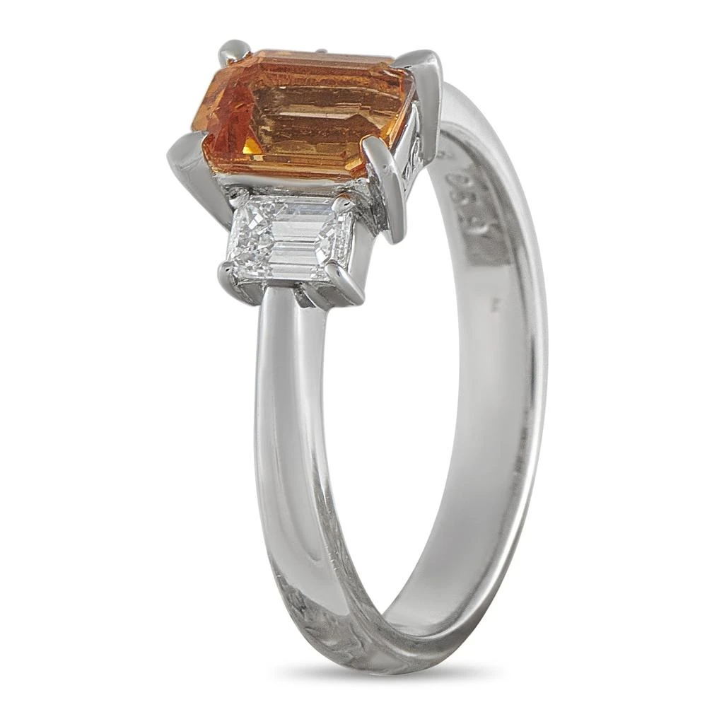 LB Exclusive Platinum 0.59ct Diamond and Imperial Topaz Ring #5351 2
