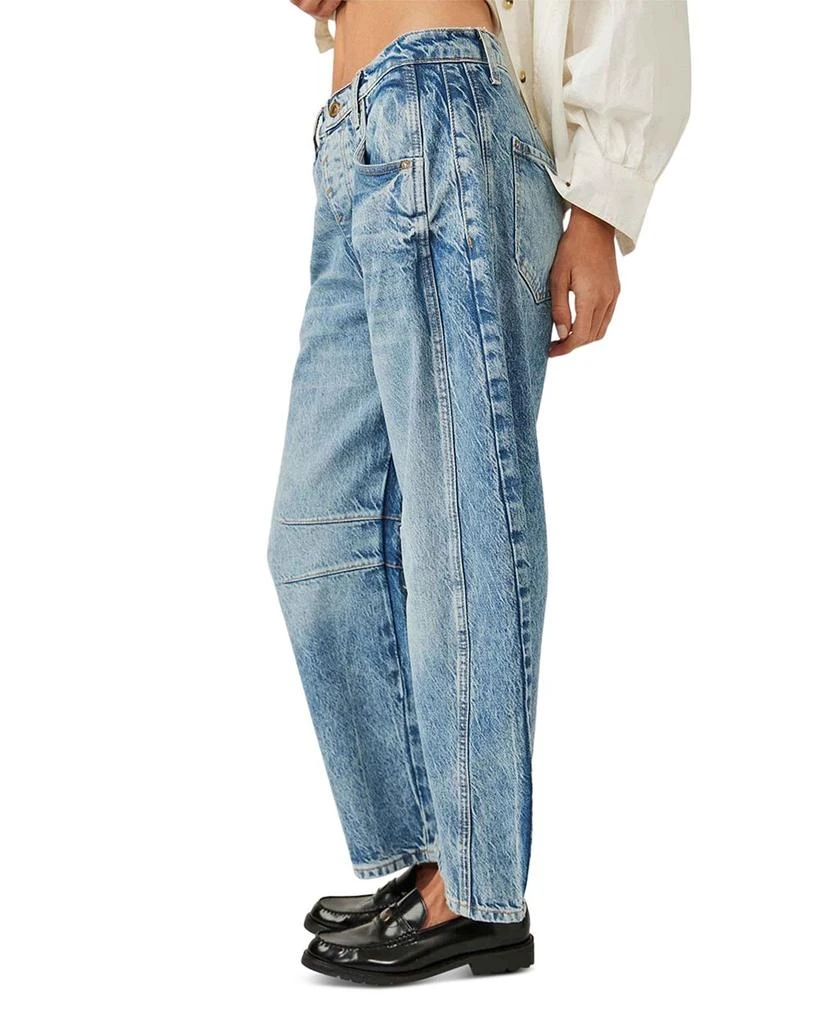 Free People We The Free Good Luck Mid Rise Barrel Jeans in Ultra Light Beam 4