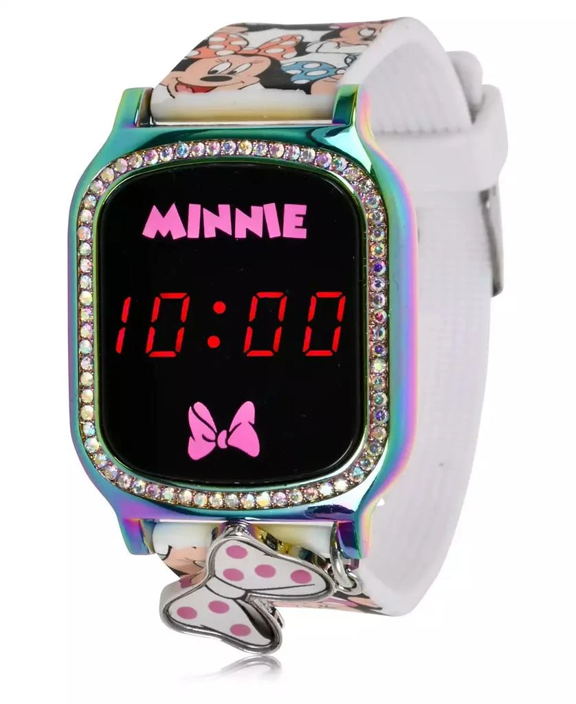 Accutime Minnie Mouse Kid's Touch Screen White Silicone Strap LED Watch, with Hanging Charm 36mm x 33 mm 1