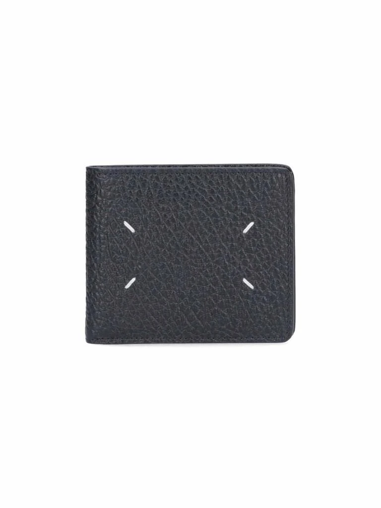 MAISON MARGIELA Textured Black Calfskin Bi-Fold Wallet