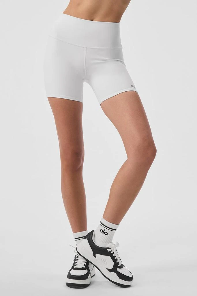 Alo 5" Airbrush High-Waist Biker Short - White 2