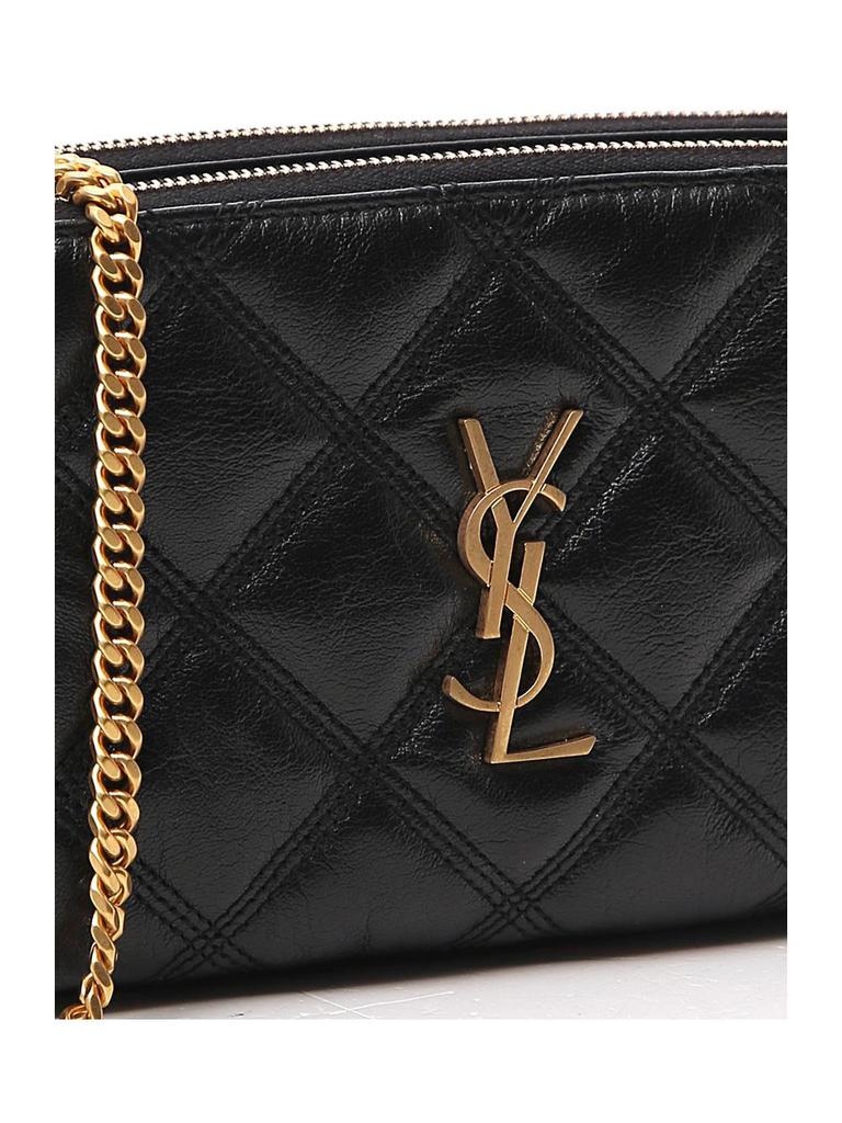 【SAINT LAURENT】LOGO CROSSBODY BAG Saint Laurent Men's Logo Crossbody Bag in Silktech Canvas