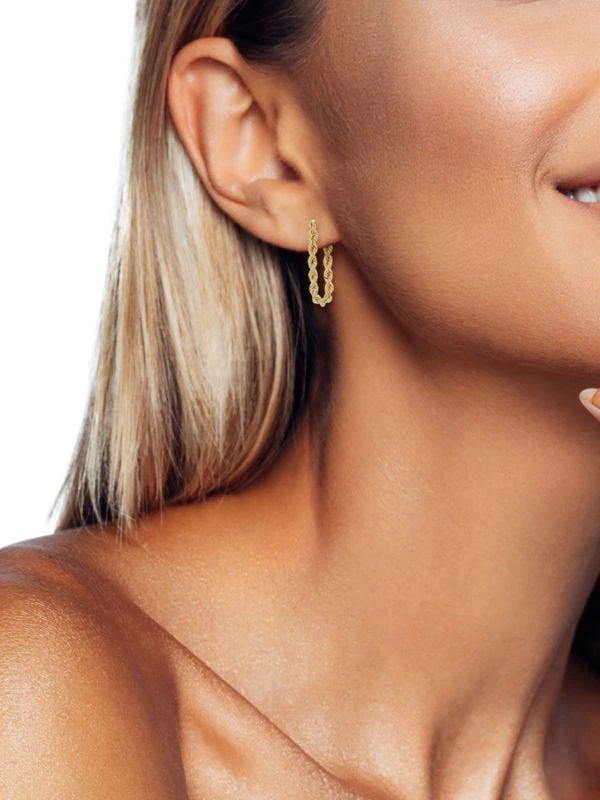 Saks Fifth Avenue 14K Yellow Gold Rope Chain Drop Earrings 2