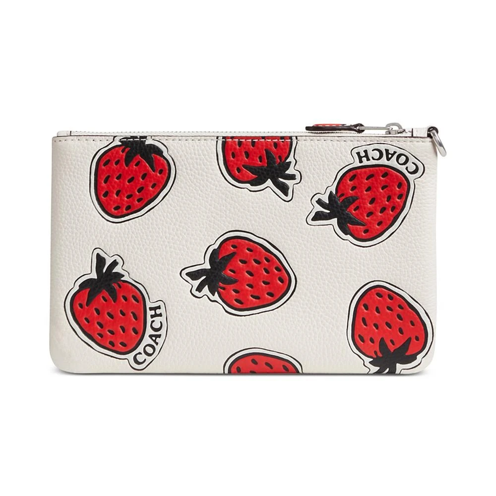 Coach Small Strawberry-Print Leather Wristlet 2