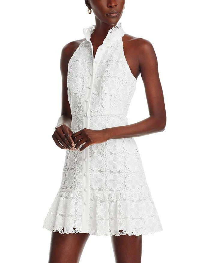 AQUA Lace Mini Shirt Dress - Exclusive 1