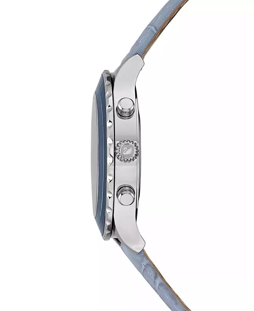 Swarovski Women's Swiss Chronograph Octea Lux Blue Crocodile Leather Strap Watch 38mm