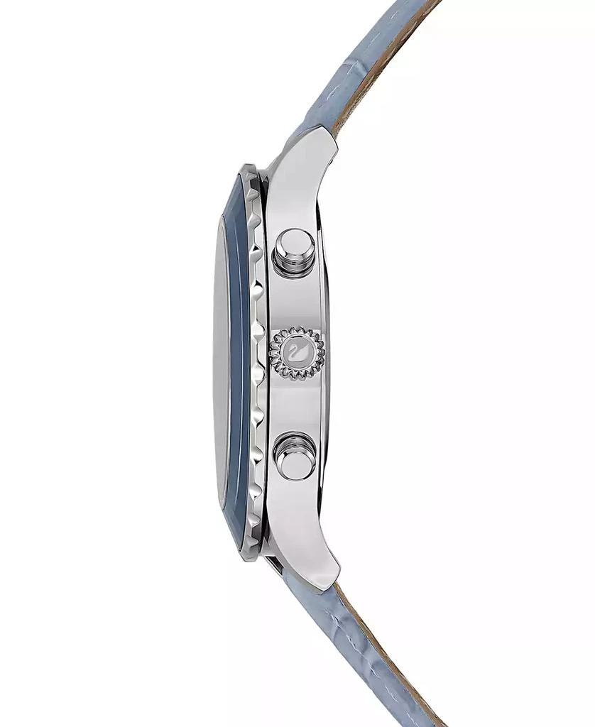Swarovski Women's Swiss Chronograph Octea Lux Blue Crocodile Leather Strap Watch 38mm 2