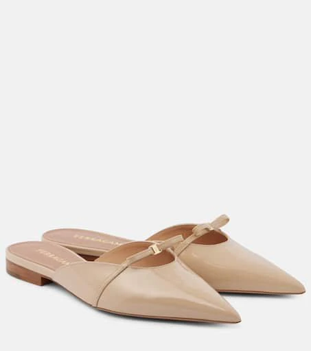 Salvatore Ferragamo Bow-detail patent leather mules 1