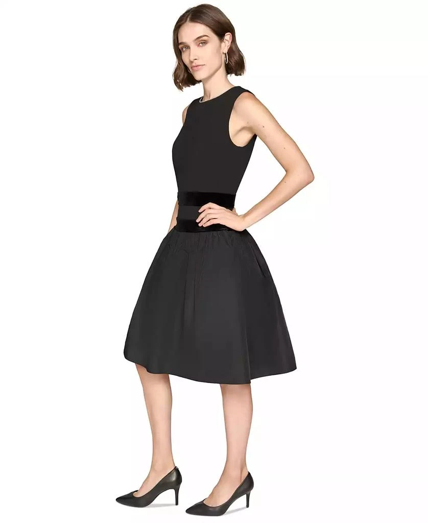Karl Lagerfeld Paris Women's Drop-Waist Velvet-Trim Dress 2
