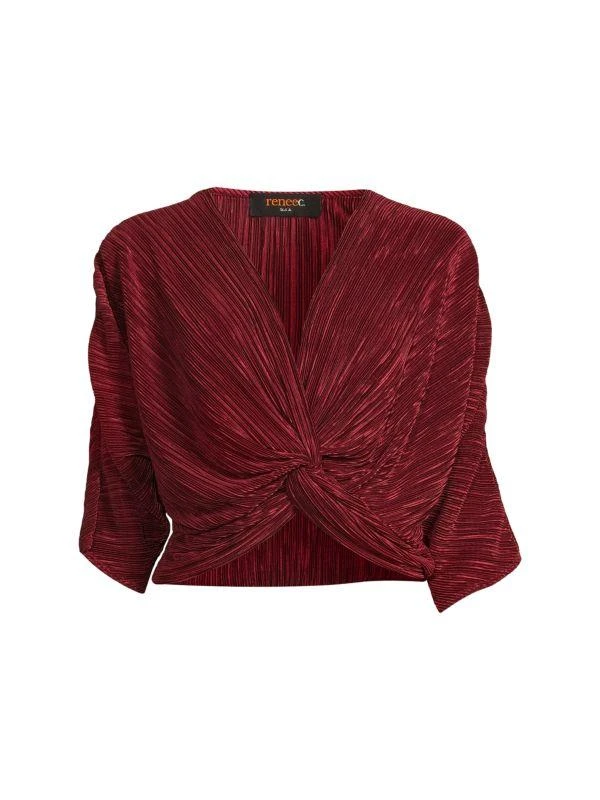Renee C. Plisse Twist Crop Top 3