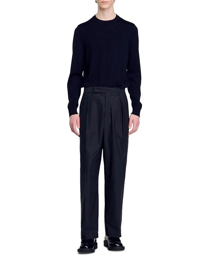 Sandro Gerard Wool Wide Leg Pleated Pants 2
