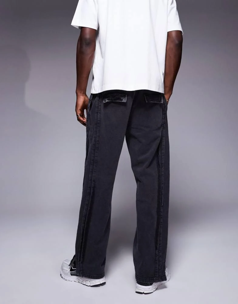Good For Nothing Good For Nothing raw edge seam joggers in washed black 5