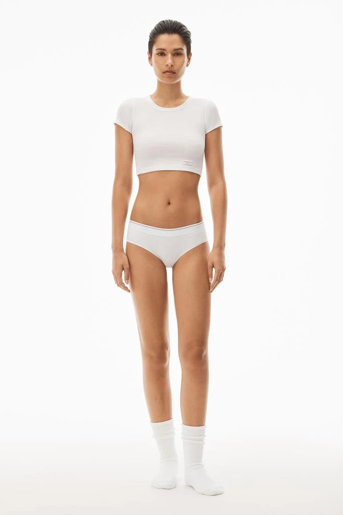 Alexander Wang Cropped Short-Sleeve Tee in Ribbed Cotton Jersey 5