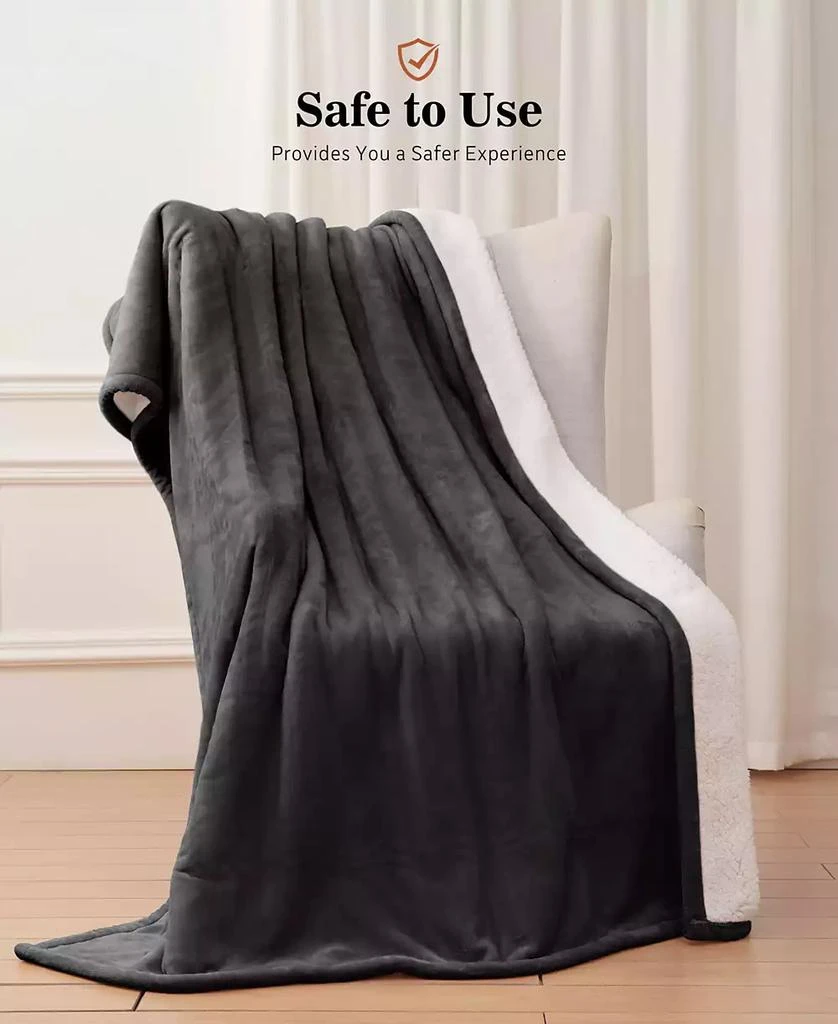 Sealy Heated Flannel and Sherpa Throw, 50" x 60" 2