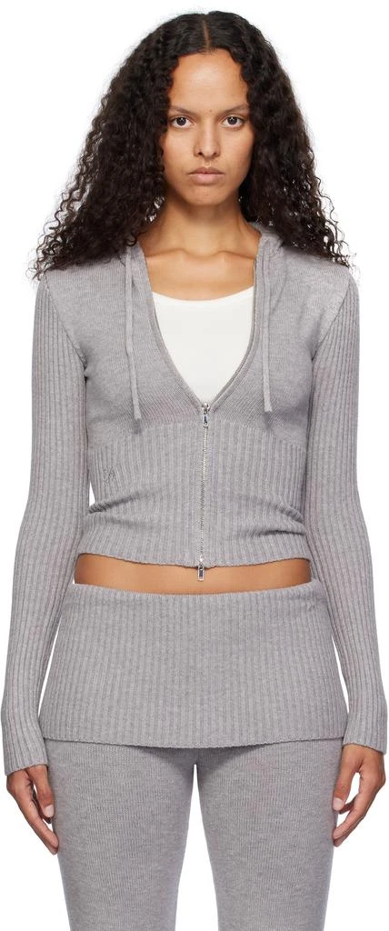 Frankies Bikinis Gray Heritage Zip Up Hoodie 1