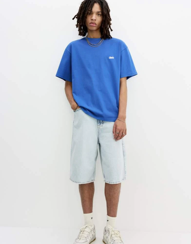 Pull&Bear Pull&Bear t-shirt with STWD logo in deep blue 2