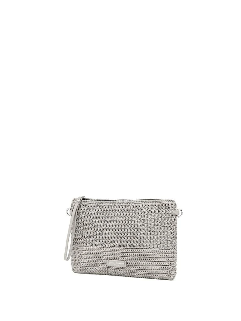 Gianni Chiarini Gray Victoria Clutch Bag In Crochet Fabric 2