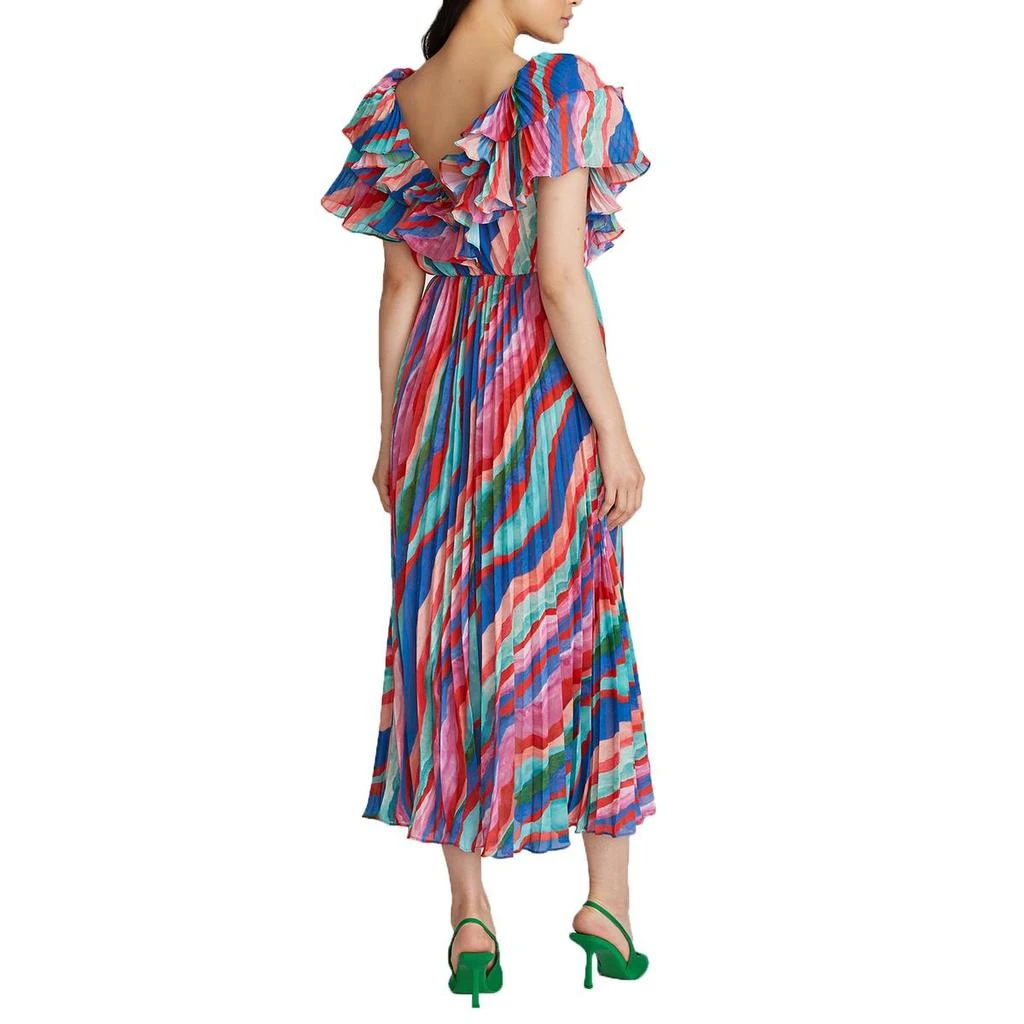 AMUR Womens Pleated Recycled Polyester Midi Dress 2