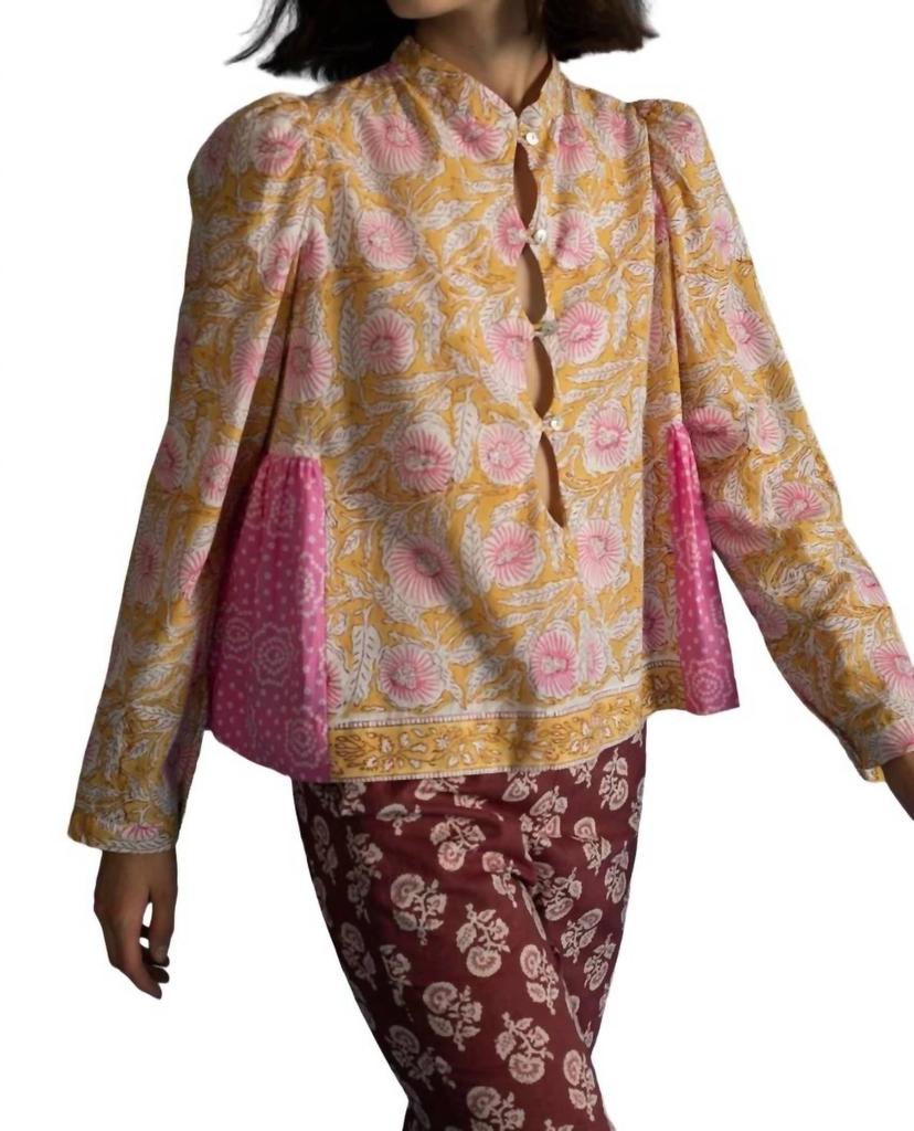 Alix of Bohemia Juliet Shirt In Yellow Citrine
