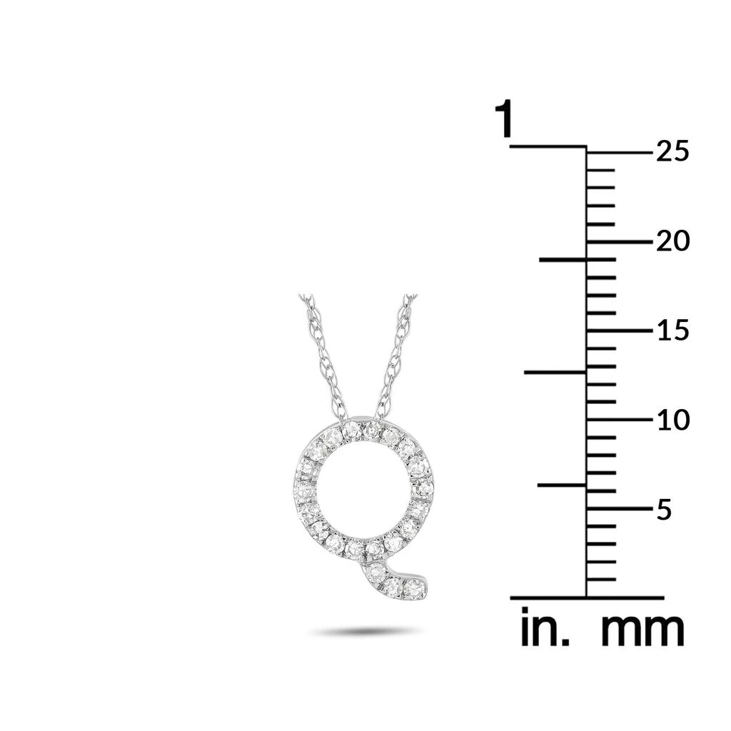 Non Branded 14K White Gold 0.10 ct Diamond Initial ‘Q’ Necklace 4