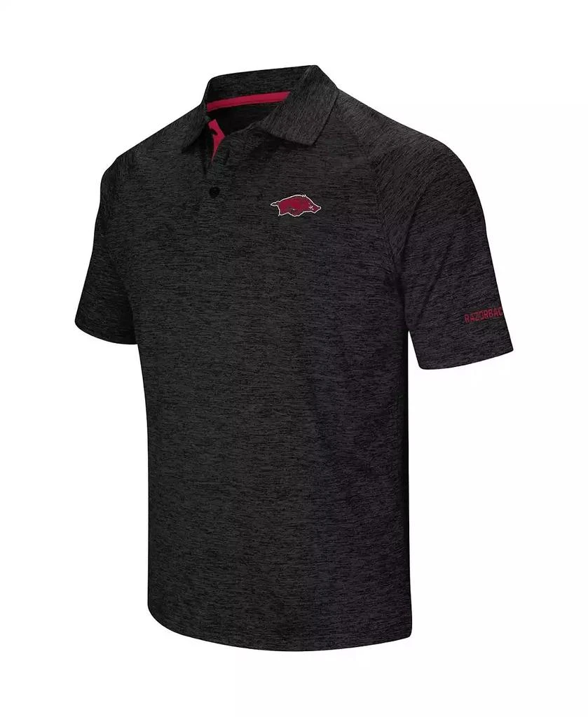 Colosseum Men's Black Arkansas Razorbacks Down Swing Polo Shirt 1
