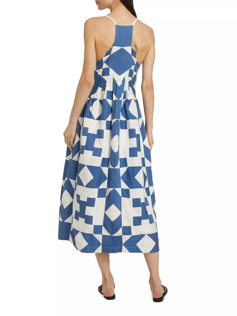 Sea Tanya Geometric Patchwork Midi-Dress 5