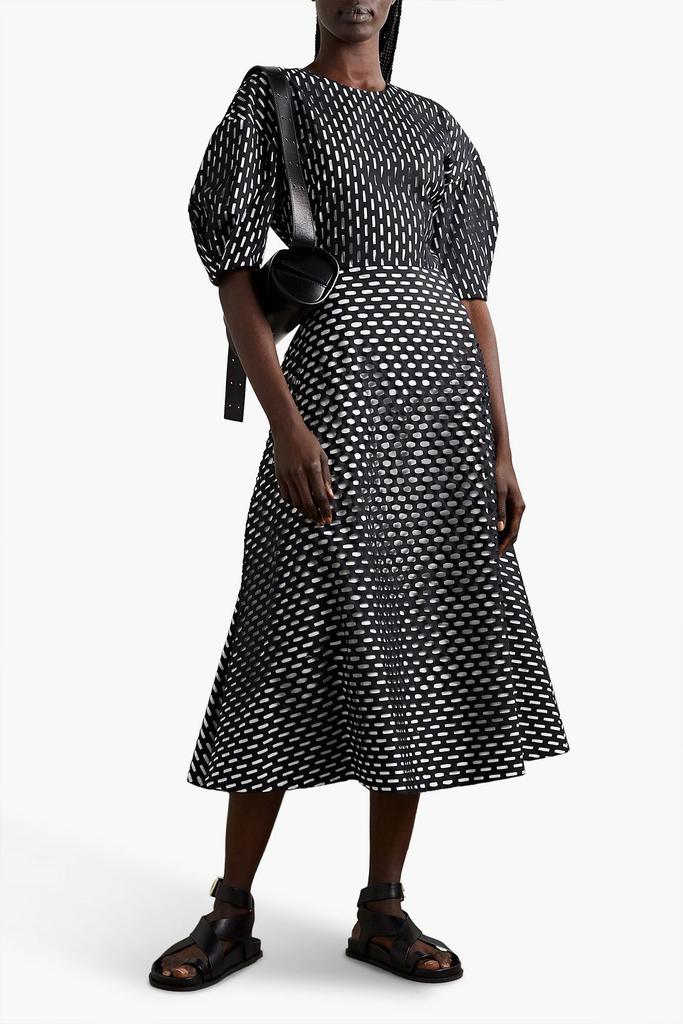 Partow Amelia laser-cut cotton-poplin midi dress