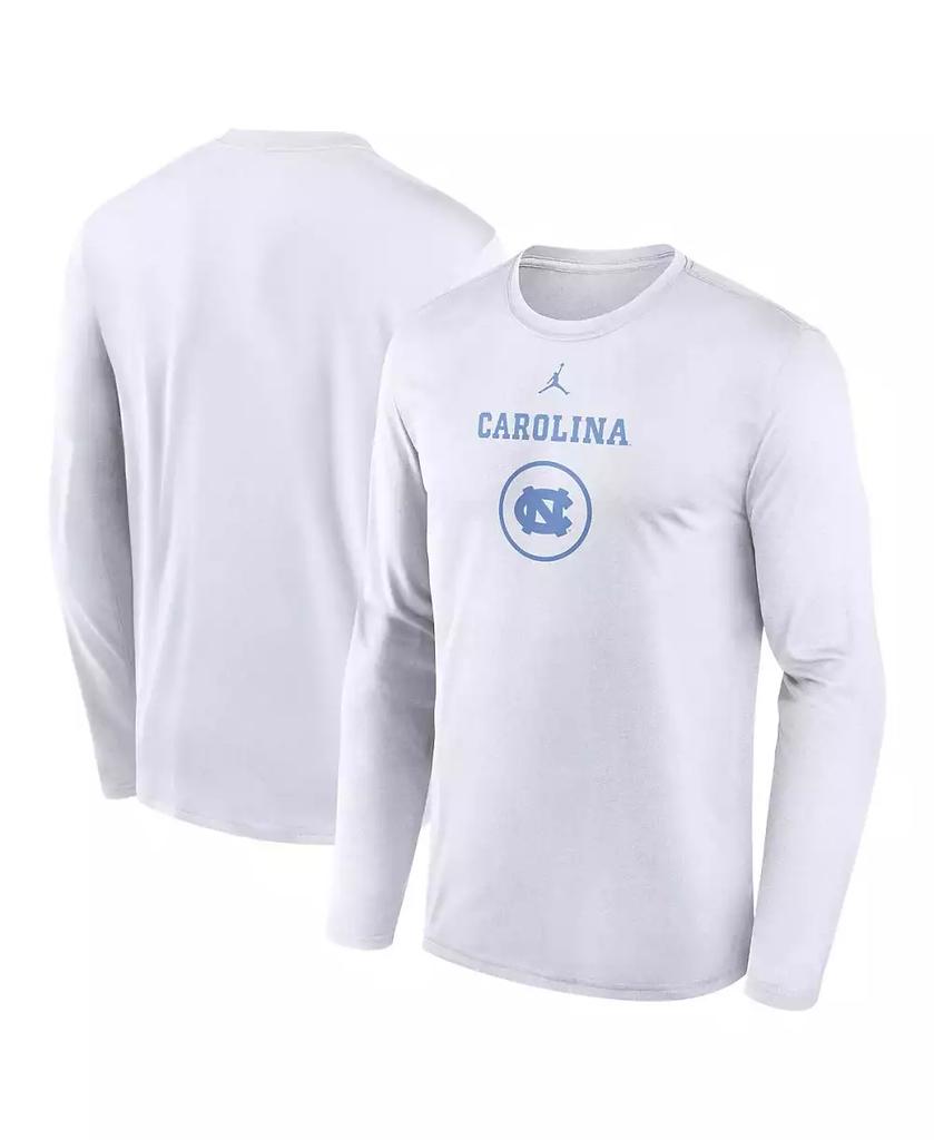 Jordan Men's White North Carolina Tar Heels 2024 On-Court Basketball Practice Legend Performance Long Sleeve T-Shirt