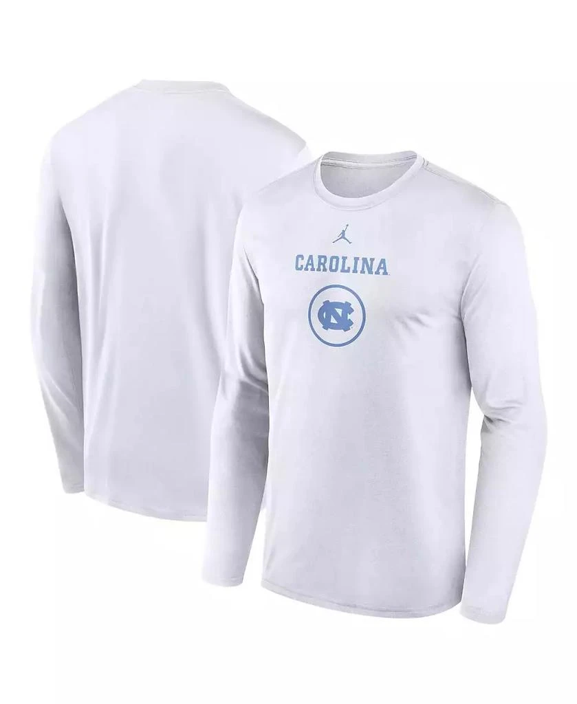 Jordan Men
s White North Carolina Tar Heels 2024 On-Court Basketball Practice Legend Performance Long Sleeve T-Shirt 1