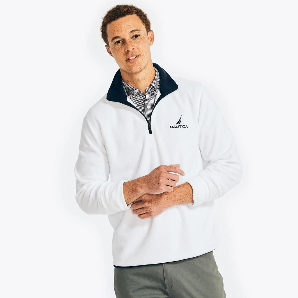 Nautica Mens Quarter Zip Nautex Fleece Pullover 9